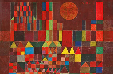 Painting of "Burg and Sonne" (cropped) by Paul Klee