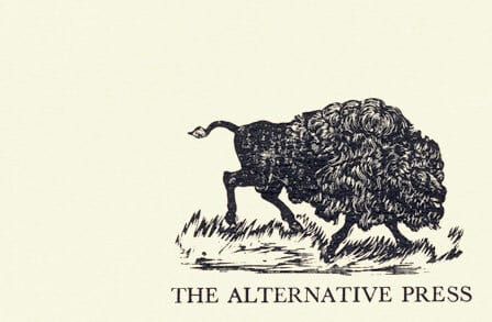 Illustration of a buffalo and the words "The Alternative Press"