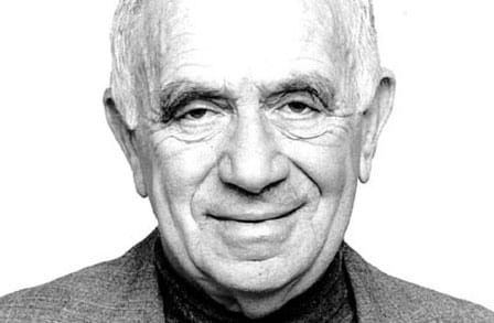 Black and white headshot of poet Yehuda Amichai